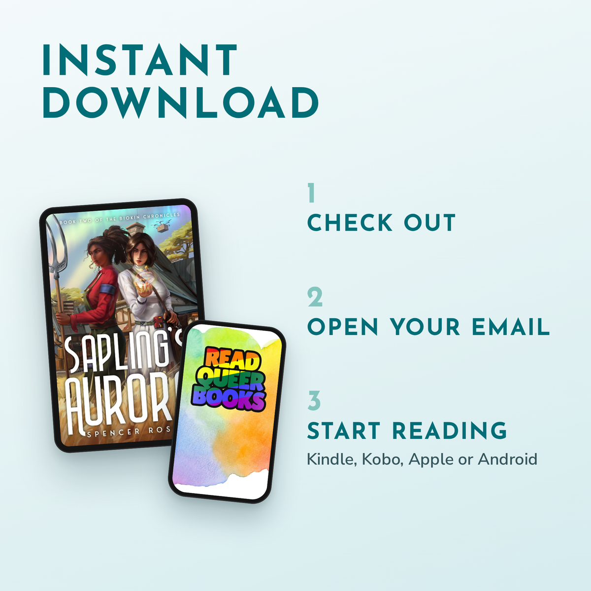 Instant download: check out, open your email, start reading on any device