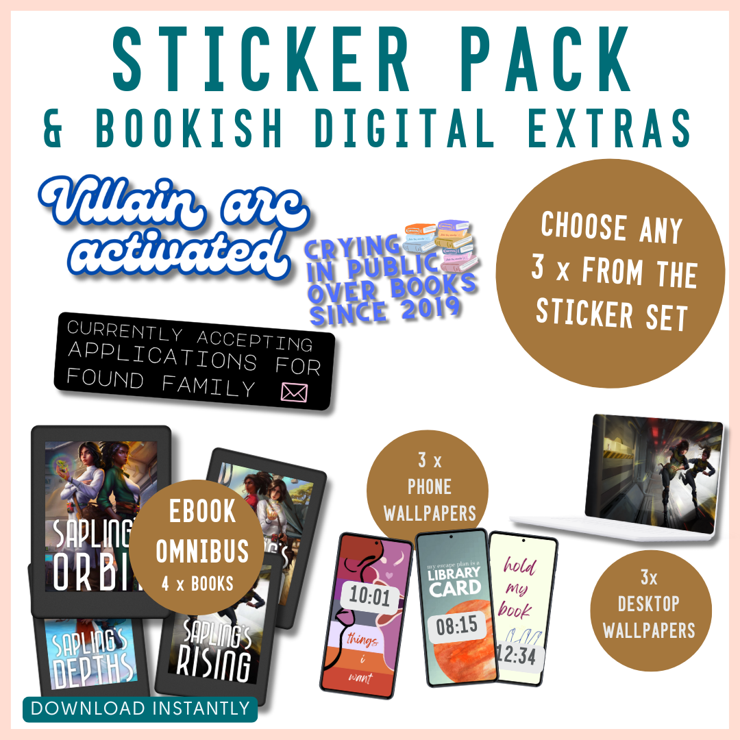 Bookish Sticker Bundle: Pick Any 3 (Physical) + Digital Extras