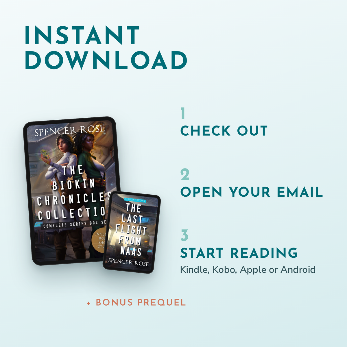 Instant download: check out, open your email, start reading on any device