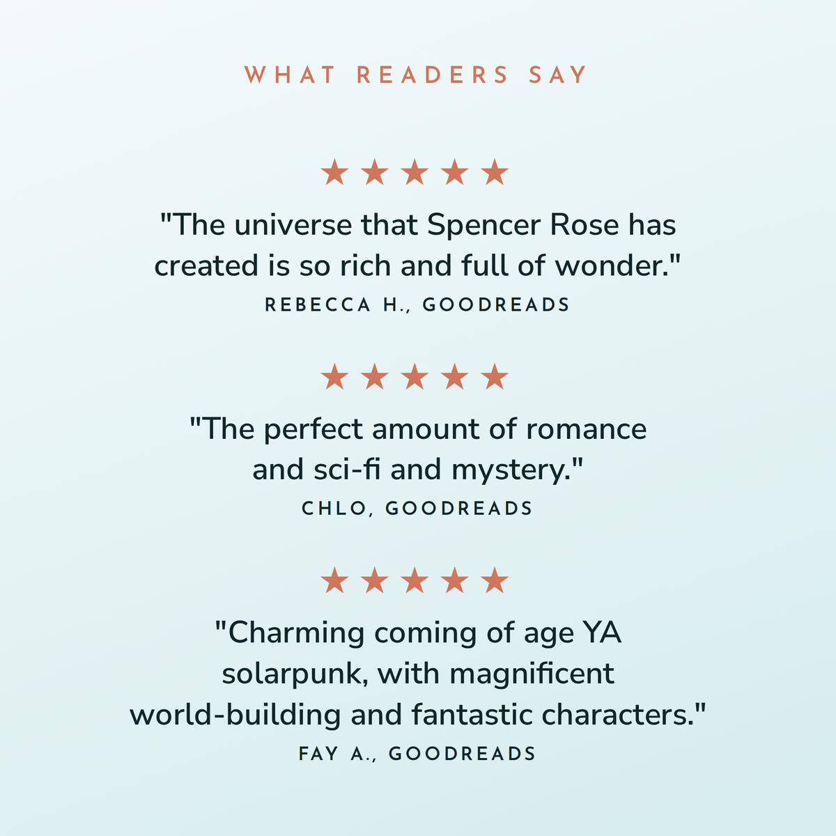 Three 5-star Goodreads reviews of The Biokin Chronicles